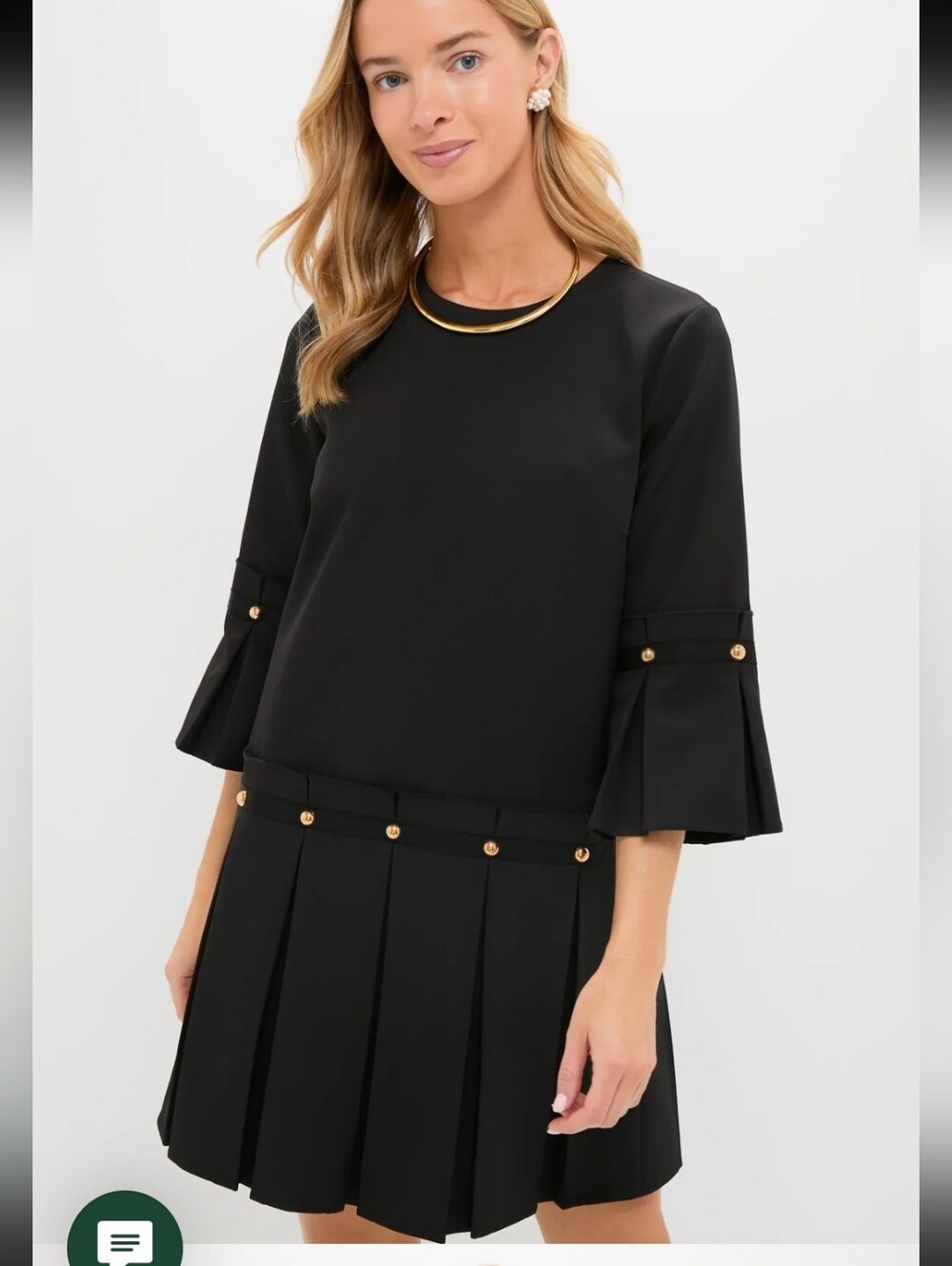 Tuckernuck Black Kennedy Gold Studded Dress Size S